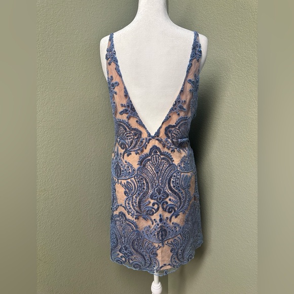 Free People night shimmer double lined mini dress - Picture 5 of 10